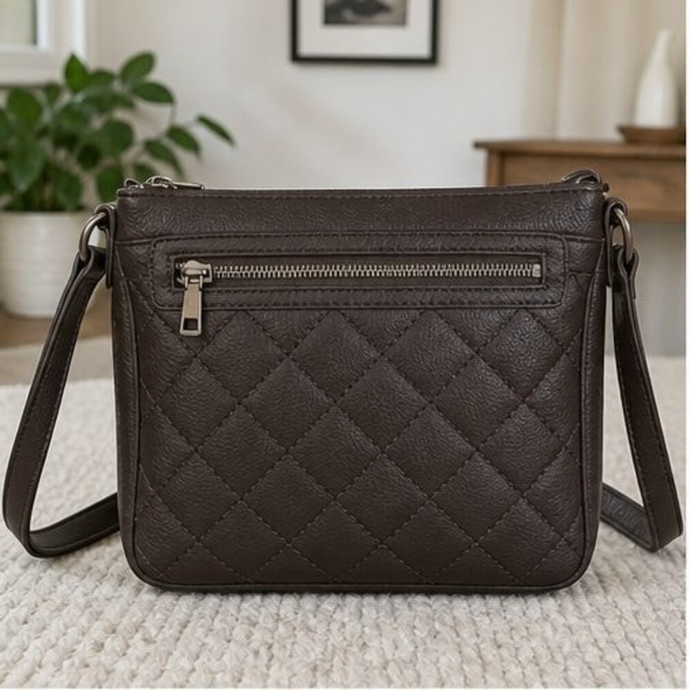 Espresso Quilted Crossbody Bag